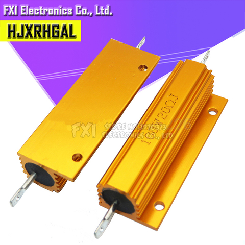 RX24 100W Aluminum Power Metal Shell Case Wirewound Resistor 0.01 ~ 100K 0.1 0.5 1 1.5 2 6 8 10 20 100 150 200 300 1K 10K ohm ► Photo 1/2