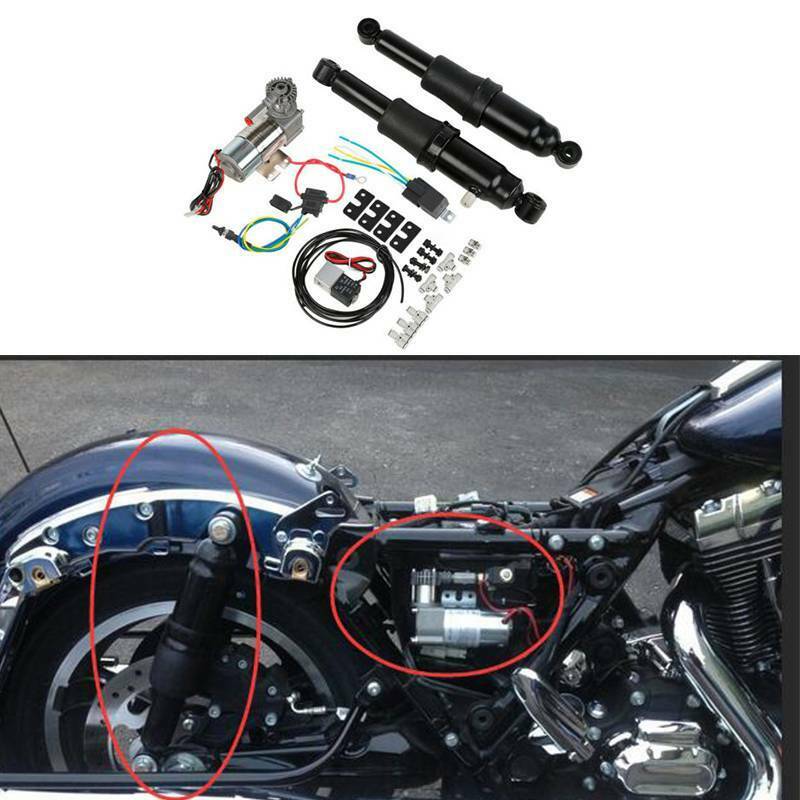 XFMT Adjustable Rear Air Ride Suspension Kit Compatible with Harley Davidson Harley Touring Bagger Electra Street Road Glide Road King 1994-2018 