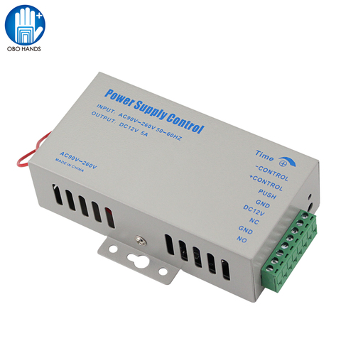 DC12V 5A Access Control Power Supply Controller Switch AC90V-260V Input with Time Delay for 2 Electronic Locks Intercom System ► Photo 1/6