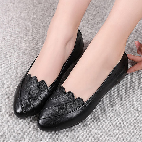 Large size 35-43 ladies genuine leather flats women spring shoes 2022 high quelity woman leather loafers ► Photo 1/6