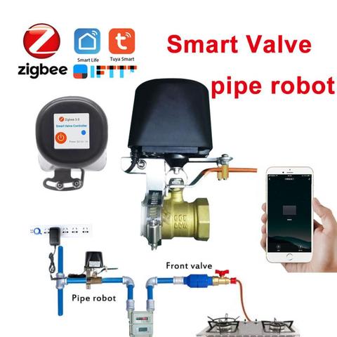 DIY Smart Home Tuya Zigbee wireless control Water/Gas Valve switch wifi pipe robot voice control with Alexa Google Assistant ► Photo 1/6
