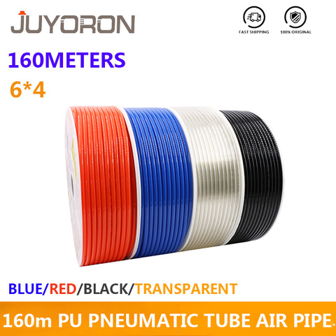 160meters/roll 6*4 OD 6mm Black Transparent Red Blue Pneumatic Air Hose 6x4 Pu Air Tubing Pipe High Pressure Compressor Tube ► Photo 1/6