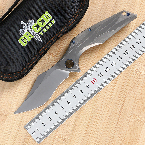 Green thorn original design quick-opening folding knife M390 blade TC4 titanium alloy handle camping outdoor bag knife EDC tool ► Photo 1/6