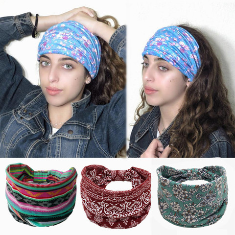 New Boho Cotton Wide Turban Headwrap for Women Girls Cashew Leopard Snake Hairbands Headband Bandana Headwear Hair Accessories ► Photo 1/6