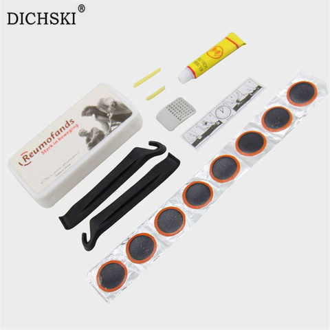 DICHSKI Glue High Quality Round Bicycle Bike Tire Tyre Rubber Patch Piece Cycling Puncture Repair Tools Kits Outdoor Accessories ► Photo 1/6
