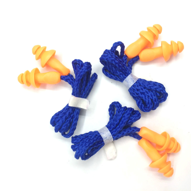 10Pcs Soft Silicone Corded Ear Plugs Reusable Hearing Protection Earplugs 