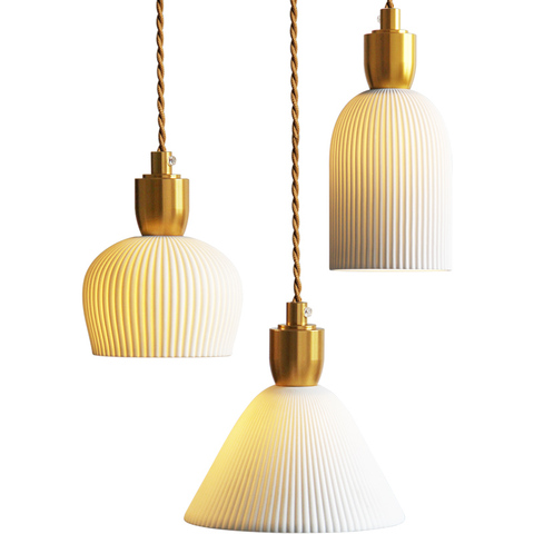 IWHD Nodic Modern Ceramic Pendant Lights Fixtures Bedroom Living Room Light Hanglamp Vintage Hanging Lamp Luminaire Lighting ► Photo 1/6