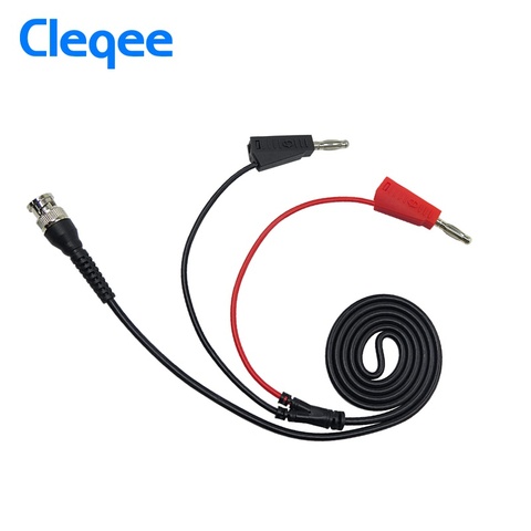 Cleqee P1009 BNC to Dual 4mm Stackable Banana Plug Test Lead 4mm Socket Probe BNC Cable 120CM for Oscilloscope ► Photo 1/6