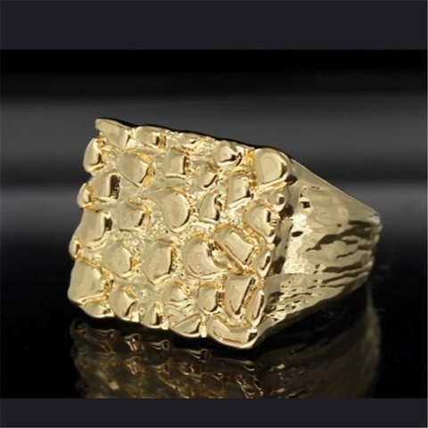 New Jewelry Hollowed-out Ring Electroplating  Protection Wear Resistant Men's Ring Personality Uneven Bumpy Rings ► Photo 1/6