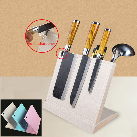 Knife Holder with Powerful Magnet - Wheat Stalk Knife Block Universal Knife Holder Cutting Board Kitchen Storage Knife Sharpener ► Photo 1/1