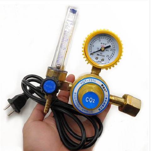 Pressure Regulator Pressure reducer CO2 Carbon dioxide heated pressure gauge 36V 110V 220V ► Photo 1/6