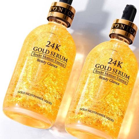 24k Gold Tense Moisture Essence Pure Hyaluronic Acid Serum Anti-wrinkle Gold Nicotinamide Liquid Lift Firming Skin Care Essence ► Photo 1/6