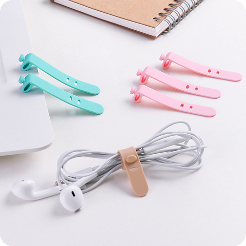 4pcs/lot Silicone Cable Winder Earphone Data Line Mouse Keyboard Cable Cord Organizer Holder Winder for Phone Computer Accessory ► Photo 1/6