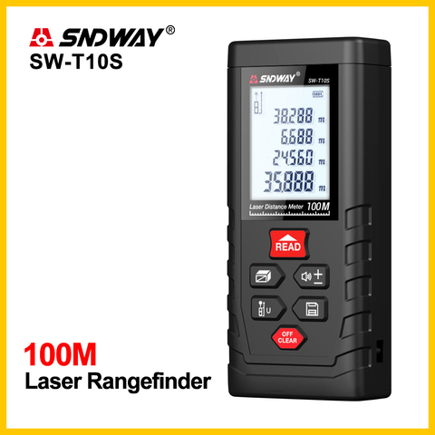 SNDWAY Laser Distance Meter Rangefinder Tape Digital Handheld Tool Device SW-T4S/T6S/T8S/T10S ► Photo 1/6