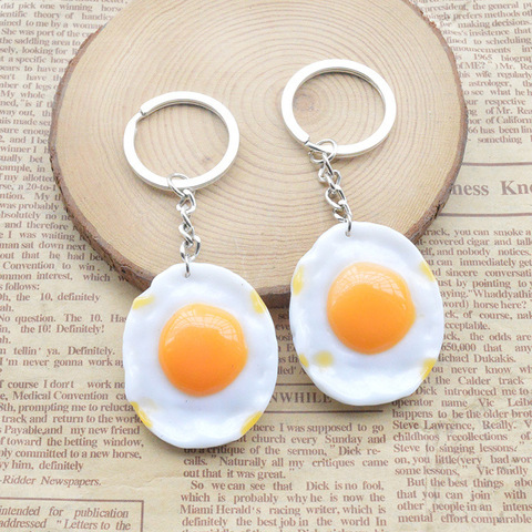 Fried Egg Charm Keychain Accessories Pendant Bag Charm Key Ring