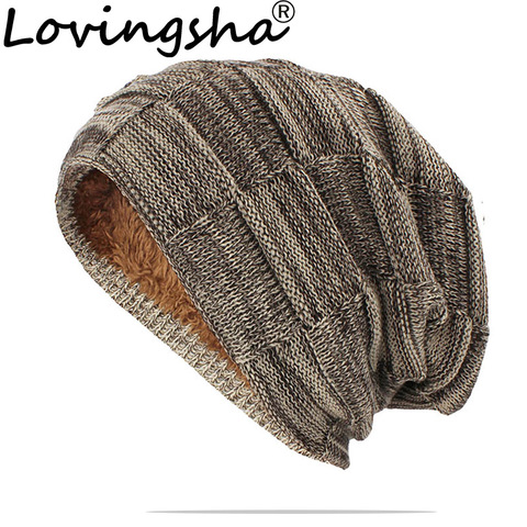 LOVINGSHA Women Men Winter Warm Hat For Adult Unisex Outdoor New Wool Knitted Beanies Skullies Casual Cotton Hats Cap HT143 ► Photo 1/6