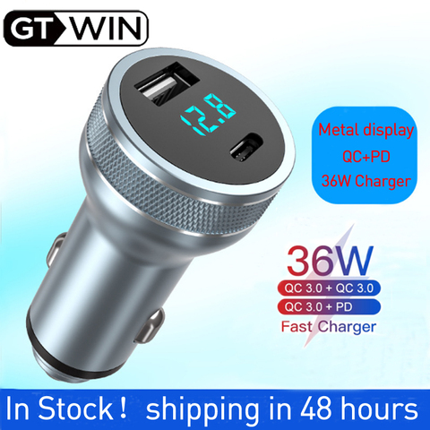 GTWIN 36W 3.1A Car Charger Dual USB Fast Charging QC Phone Charger Adapter For iPhone 12 11 Pro Max 6 7 8 Xiaomi Redmi Huawei ► Photo 1/6