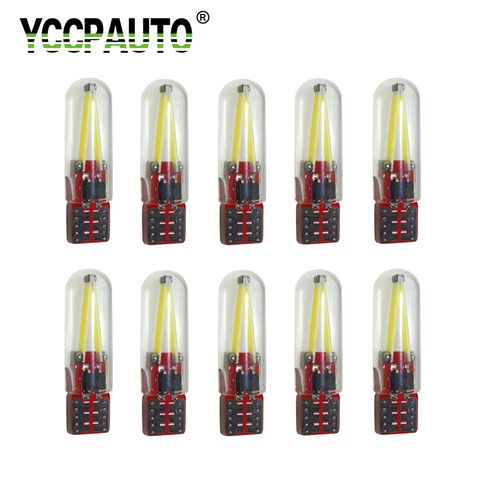 YCCPAUTO 10Pcs T10 LED 168 194 w5w cob Filament Bulbs 6000K 4300K Car Led Side Marker Lamp Glass Shell Auto Wedge Lights 12V ► Photo 1/6