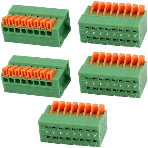 100pcs KF141V KF141R KF142V 142R PCB Spring Terminal Block KF141-2.54 KF142-5.08 2P 3P 4P 5P 6P 7p 8p 9p 10p Terminals Connector ► Photo 1/6