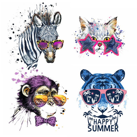 ZOTOONE Watercolor Animal stickers for iron transfer clothes DIY accessory t-shirt dresses washable heat transfer ► Photo 1/6