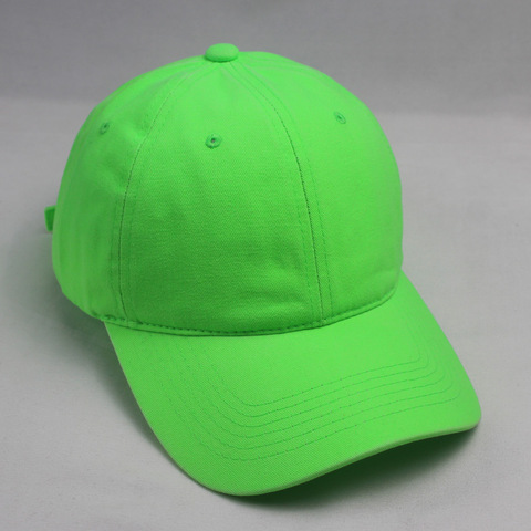 Wahsed Dazzling Blank Neon Green Cap Women's Fashion Plain Cap Men Cotton Soft Baseball Cap Neon Yellow Orange Pink ► Photo 1/6