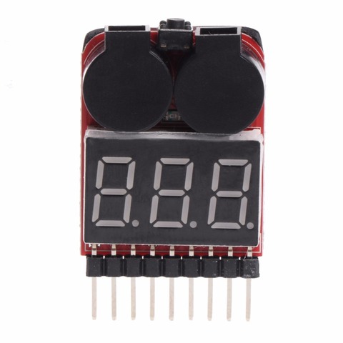 1-8S Lipo/Li-ion/Fe RC Boat Battery 2 In 1 Tester LED Low Voltage Buzzer Alarm Test Tools ► Photo 1/6