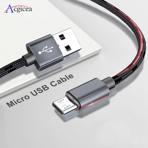 2.4A Micro USB Cable Fast Data Sync Charger Cable For Samsung Xiaomi Huawei Android Microusb Nylon Braided Mobile Phone Cables ► Photo 1/6