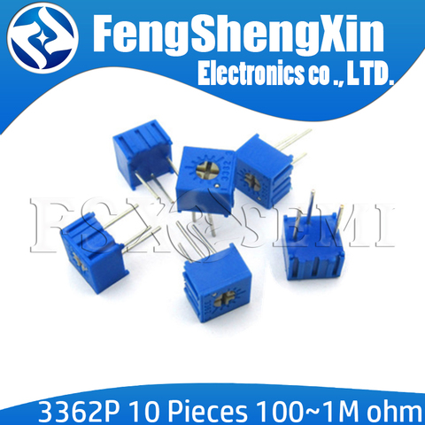 10pcs/lot 3362P Trimpot Trimmer Potentiometer 100 200 500 ohm 1K 2K 5K 10K 20K 50K 100K 200K 500K 1M ohm 103 100R 200R 500R ► Photo 1/6