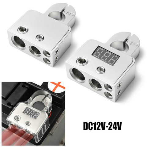 Car Battery Terminal Connectors Versatility DC12V-24V AWG Positive Negative Battery Clamp Car Audio Modification Battery Head ► Photo 1/6