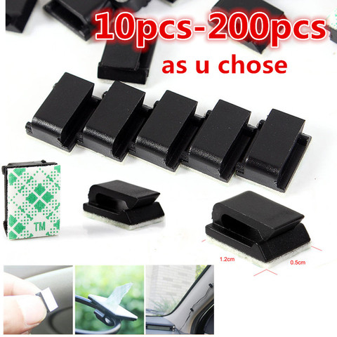 10Pcs/100pcs/200pcs Wire Cord Cable Clip Car Cable Flat  Holder Tie Clips Fixer Organizer Drop Adhesive Clamp ► Photo 1/6