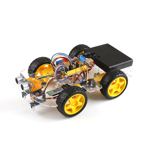 4WD Robot Car Kit for Arduino UNO R3 Smart Project STEM Toys for Kids DIY Ultrasonic obstacle avoidance Track remote control ► Photo 1/5