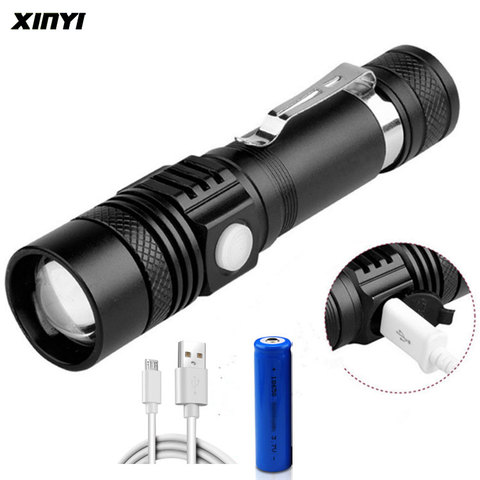 USB Rechargeable  4000LM Ultra Bright LED Flashlight led torch T6  lanterna Bicycle Light Use18650 Battery.For cycling outdoors ► Photo 1/6