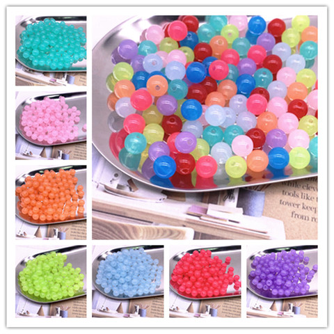 6-8-10-12-14mm Acrylic Transparent Jelly Beads Loose Spaced Beads for Jewelry Making DIY Necklace Bracelets ► Photo 1/6