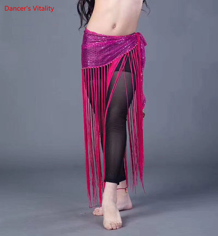 New Child Belly Dance Tassel Long Skirt Oriental Dance Dance Practice Hip Scarf 9 colour Free Delivery ► Photo 1/6