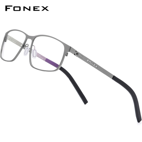 FONEX Alloy Optical Glasses Frame Men Ultralight Square Myopia Prescription Eyeglasses Male Full Korea Screwless Eyewear 983 ► Photo 1/6