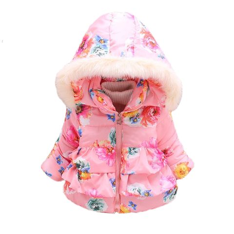 Autumn Winter Baby Girl Coats Jackets Infant Outerwear Cotton Hooded Coats For Girls Down Jackets Baby Coat Newborn Baby Clothes ► Photo 1/6