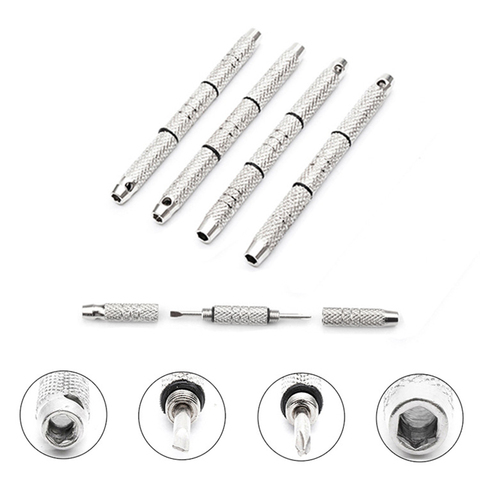 Mini 4 in1 Eyeglass Screwdriver Portable/Multi-function Hand Tools Eyeglass Screwdriver Sunglass Watch Repair Kit отвертки ► Photo 1/5