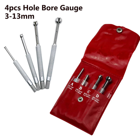 4pcs New Small Hole Bore Gauge Telescopic Full Ball Type Gauge Gage Set 3-13mm ► Photo 1/6