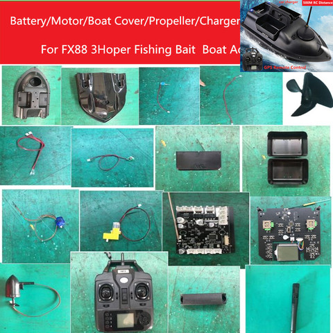 500M DistanceRC Fishing Bait Boat FX88 Spare Parts 7.4V 12000mah battery/Cover/Charger/Receiver/Remote Control/Motor GPS Boat ► Photo 1/6
