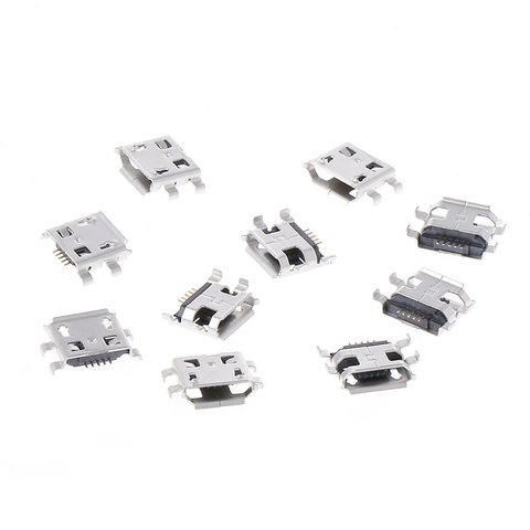 10 Pcs Micro USB Type B 5 Pin Female SMD 4 Pin Legs DIP Socket Connector Drop Ship Support ► Photo 1/6