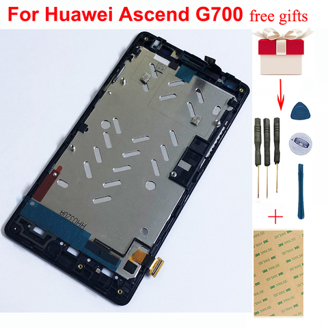 Touch Screen Digitizer Sensor Glass + LCD Display Panel Module Assembly Frame for Huawei Ascend G700 G700-T00 G700-U00 G700-U10 ► Photo 1/6