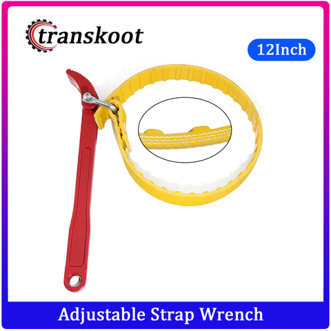 12 Inch Adjustable Metric Belt Wrench Spanner Oil Filter Removal Tools with Non-slip Rubber Strap and High Carbon Steel Handle ► Photo 1/6
