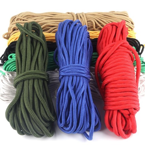 4~9mm Colorful Nylon Braided Rope Safety Net Paracord Parachute Cord Lanyard Rope Climbing Camping Survival Paracord ► Photo 1/6