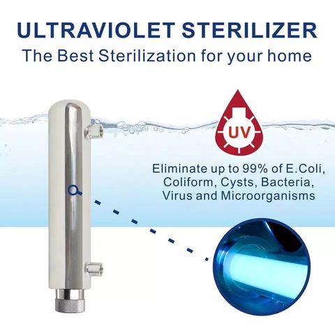 Stainless Steel UV Water Sterilizer Ultraviolet Tube Lamp Direct Drink Disinfection Treatment Filter Aquarium Fish Tank Purifier ► Photo 1/6