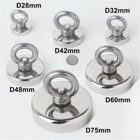 Various size  Super Strong Pot  Neodymium Magnet for fishing Salvage Fishing Hook Eyebolt Strongest Permanent ► Photo 1/6