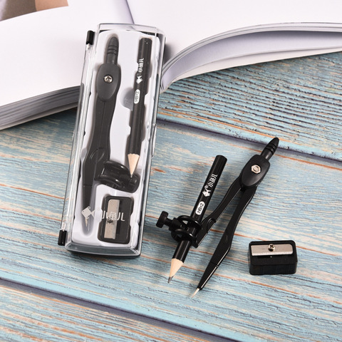 Student Drawing Tool Set The Office Supplies 3 in 1 Metal Compass Set Detachable Pencil Compass Sharpener Stationery For School ► Photo 1/6