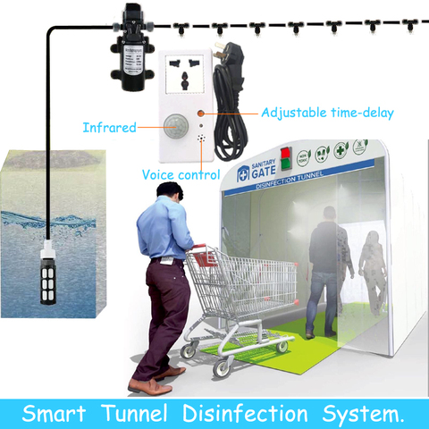 Smart Fog Machine for Tunnel Disinfection and Outdoor Nebulizer Pump Misting Cooling System Kit 6-18m ► Photo 1/6