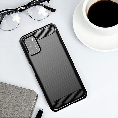 For Xiaomi Poco M3 Case Rubber Silicone Carbon Fiber Cover For Xiaomi Poco M3 M2 X3 F2 Pro Phone Case For Xiaomi Poco M3 Case ► Photo 1/6