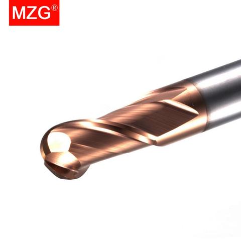 MZG 2 Flute Cutting HRC60 1mm 2mm 3mm 4mm 6mm Milling Machining Tungsten Steel Sprial Milling Cutter Ball Nose End Mill ► Photo 1/6