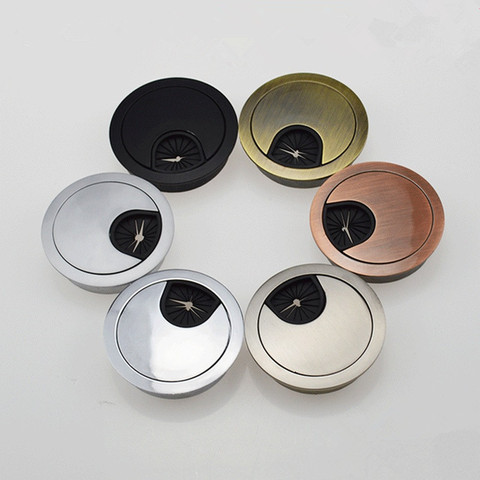 Zinc Alloy Wire Hole Cover Computer Desk Grommet Table Cable Outlet Port cable organizer furniture accessories ► Photo 1/6